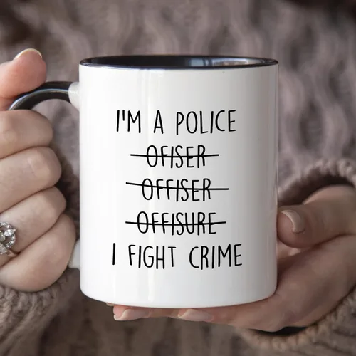 Vista 3 de YouNique Designs Tazas de oficial de policía – Regalos para nuevos oficiales de policía para hombres y mujeres, tazas de café portátiles de 11