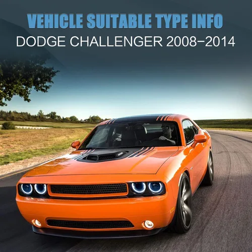 Vista 2 de Conjunto de faros delanteros VLAND Compatible con Dodge Challenger 2008-2014 3ra Gen Cupé, Normal