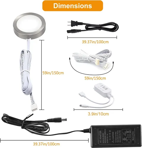 Vista 2 de LABOREDUCER Luces RGB para debajo del gabinete, paquete de 8 unidades controladas por aplicación y sincronización de música, luz de disco RGB