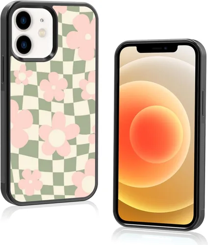 Vista 10 de Funda de teléfono con soporte a cuadros negros con diseño de patrón antideslizante, marco de gel de sílice suave para iPhone 7/8