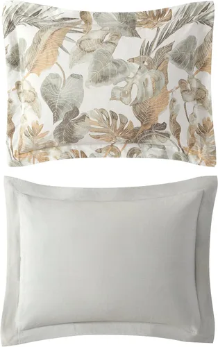 Vista 4 de Tommy Bahama - Juego de funda de edredón tamaño Queen, ropa de cama de algodón suave con fundas a juego, juego de ropa de cama tropical con reverso