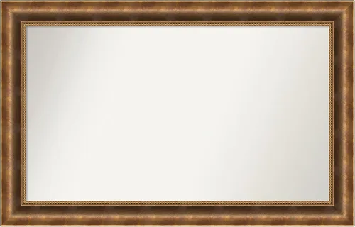 Vista 1073 de Amanti Art Espejo de pared personalizado no biselado (25 x 25 pulgadas), marco de bronce acentuado, varios tamaños personalizados, espejo de baño