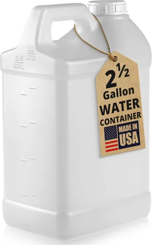 Vista 26 de kitchentoolz Jarra de 1 galón con tapa, jarra de plástico HDPE estilo F resistente para agua potable, campamento, almacenamiento de emergencia