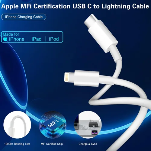 Vista 6 de Cargador rápido para iPhone, cargador de iPhone A/C de doble puerto, bloque de carga rápida, paquete de 2 cargadores de pared para iPhone de Apple