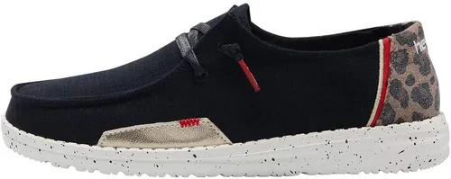 Vista 75 de Hey Dude Wendy Chambray - Zapatos para mujer, mocasines con cordones para mujer, cómodos y ligeros Aurora Blanco 2