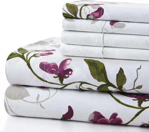 Vista 3 de Marina Decoration Ropa de cama ultra suave y sedosa con bolsillo profundo, rayón derivado de bambú para todas las estaciones, juego de sábanas de 6