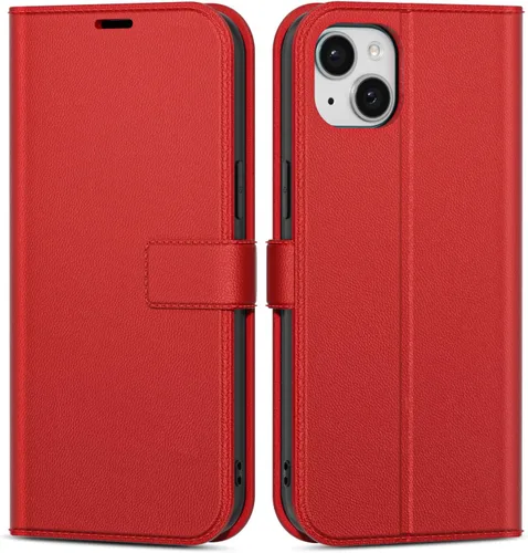 Vista 46 de oakxco Funda tipo cartera para iPhone SE 2022/2020/8/7 con soporte para tarjeta de crédito, funda magnética RFID delgada tipo libro con tapa