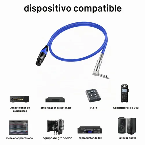 Vista 4 de (2 unidades/1.5 pies) XLR hembra a 1/4 TS ángulo recto, cable de micrófono hembra de 1/4 TS a XLR hembra, para mezclador de micrófono, instrumentos