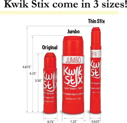 Vista 7 de Kwik Stix Solid Tempera Paint Stick, 6 colores primarios