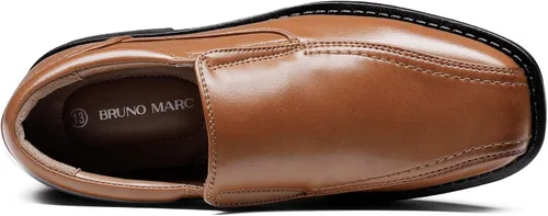Vista 4 de Bruno Marc Zapatos de vestir para niños, mocasines sin cordones para boda