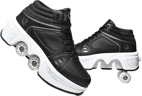 Vista 12 de Rueda de deformación de doble hilera Zapatos para caminar automáticos Deformación invisible Patín de ruedas 2 en 1 Patines de polea extraíble