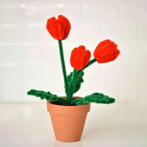 Vista 3 de 200 limpiapipas de felpilla roja para decoración de manualidades (0.236 in x 12 pulgadas)