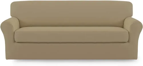 Vista 31 de Easy-Going - Funda elástica de microfibra de 2 piezas para sofá, funda suave de elastano, lavable, parte inferior elástica, protector para muebles