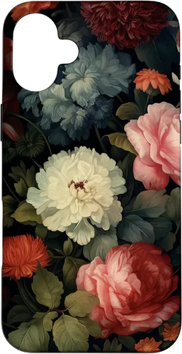 Vista 22 de Vintage Dark Flower Pattern Moody Floral Case for iPhone 16