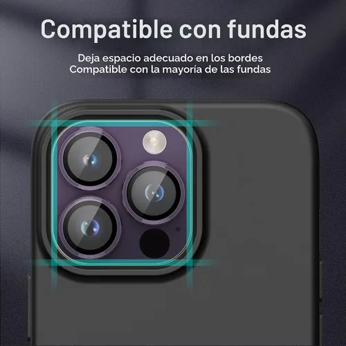 Vista 6 de JETech Protector de lente de cámara para iPhone 14 Pro/14 Pro Max, morado