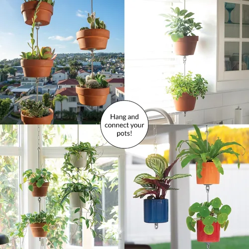 Vista 2 de Paquete de dos kits para colgar macetas + accesorios, interior/exterior, construir jardines verticales, colgar macetas individuales