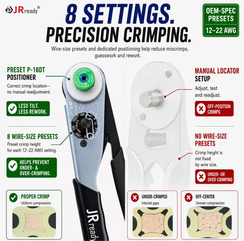 Vista 5 de Kit de conectores Deutsch JRready DW5011 - Conectores DT de 2, 3, 4, 6 pines, tamaño 16# contactos sólidos 16-20 AWG, herramienta de crimpado