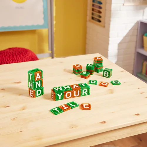 Vista 3 de MAGNA-TILES MicroMAGS Learn Letters - Juego de construcción magnética de 56 piezas, la marca original de construcción magnética