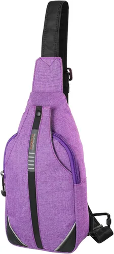 Vista 8 de WATERFLY - Mochila media bandolera con correa antirrobo para viajes, bolsa de pecho, de hombro