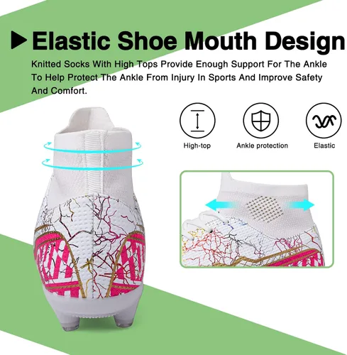 Vista 4 de CBUSTER Zapatos de fútbol al aire libre para hombre y mujer tacos de fútbol para niño grande AGTF