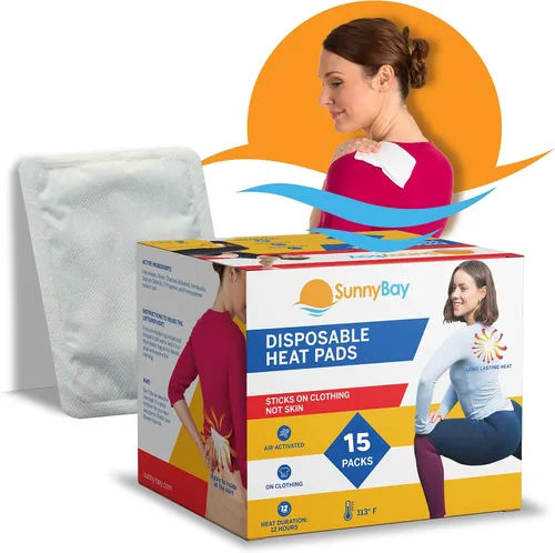 Vista 11 de Parche térmico SunnyBay para calambres menstruales, almohadillas de calor adhesivas activadas por aire para el período, calidez de 130 F hasta 8