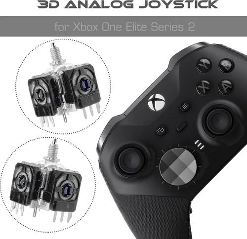 Vista 2 de Gorliskl Paquete de 2 palillos de mando analógicos 3D para el pulgar de Xbox One Elite 2 - Fija la deriva, los palos rotos y sueltos