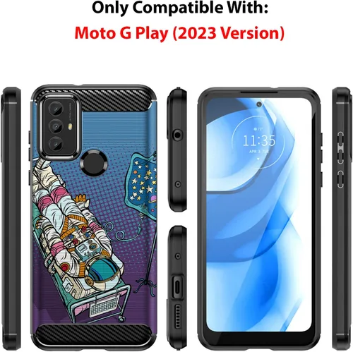 Vista 2 de CasesOnDeck - Funda compatible con Motorola Moto G Play (2023) / Moto G Play (2023) - Funda con diseño de TPU con patrón pictórico, flexible