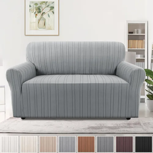 Vista 21 de H.VERSAILTEX Fundas de Loveseat de Alta Elasticidad, Funda de Sofá de 1 Pieza Antideslizante con Parte Inferior Elástica, Fundas de Sofá Gruesas