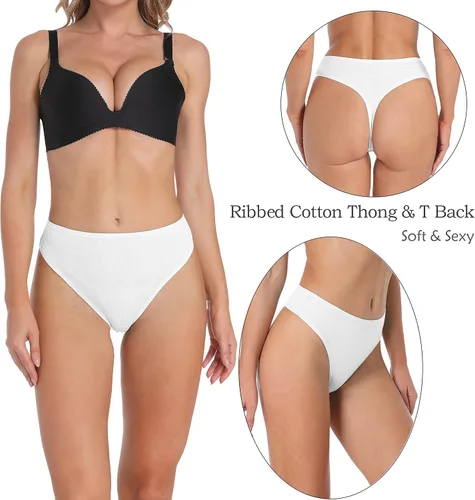 Vista 3 de Umiehary Bragas deportivas elásticas de algodón y nailon de cintura alta para mujer ropa interior transpirable talla regular y grande