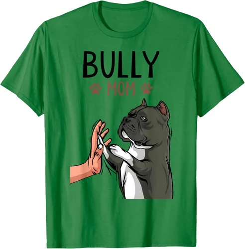 Vista 5 de American Bully Mom Cute Dog Mama Camiseta divertida para mujer, Blanco, S