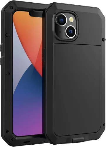 Vista 2 de Funda para iPhone 14, Cubierta Protectora de Cuerpo Completo 360 Resistente Heavy Duty a Prueba de Golpes Armadura Resistente Funda de Metal