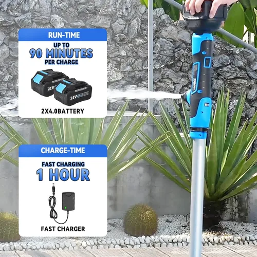 Vista 4 de Bomba de transferencia de agua inalámbrica de 720 GPH 32 pies con cabezal incluido, batería de 2 x 4000 mAh 21 V y cargador de 90 minutos de tiempo