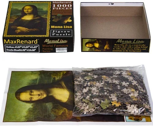 Vista 3 de MaxRenard Juego 1000 Piezas Rompecabezas Colección de Arte Fino Juguete Leonardo Da Vinci Mona Lisa