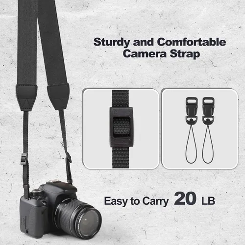 Vista 6 de Correa universal para cámara – Correa para el cuello de la cámara, correas de hombro ajustables compatibles con Canon, Fujifilm, Nikon, Olympus