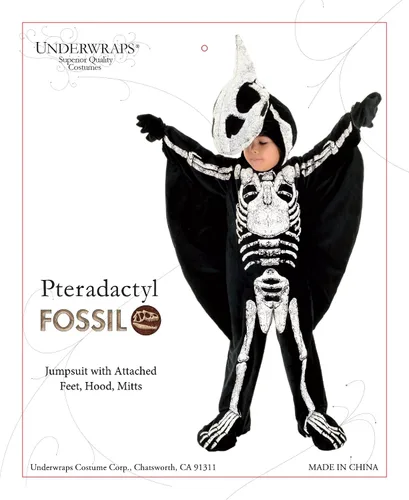 Vista 7 de UNDERWRAPS Disfraz de fósil de pteradáctilo para niños, Multicolor