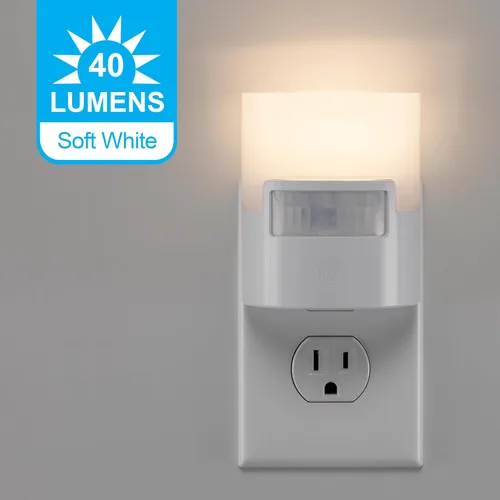 Vista 3 de GE - Luz nocturna LED con sensor de movimiento, enchufable a la pared, 40 lúmenes, blanco suave, certificada UL, eficiencia energética, luz nocturna