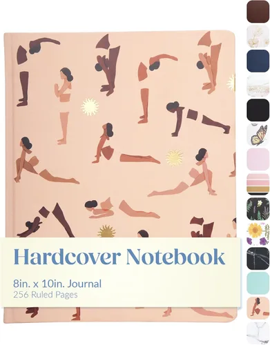 Vista 21 de WORLD TRAVELER Cuaderno de Diario Grande Rayado - Cuaderno de Tapa Dura que se Abre Plano con 2 Marcapáginas de Cinta, Diario de Escritura de Tapa