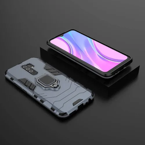 Vista 4 de LuluMain Compatible con funda Xiaomi Mi Redmi 9, soporte de anillo de metal, a prueba de golpes, parachoques duro