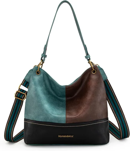 Vista 26 de Carteras para mujer, bolsos hobo para mujer, bolso de hombro holgado *Turquesa