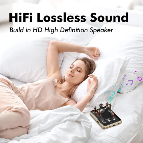 Vista 6 de Reproductor de MP3 de 64 GB Bluetooth de 5.3, 2.8 pulgadas, reproductor de música portátil, reproductor de MP4, reproductor de MP3 con altavoz