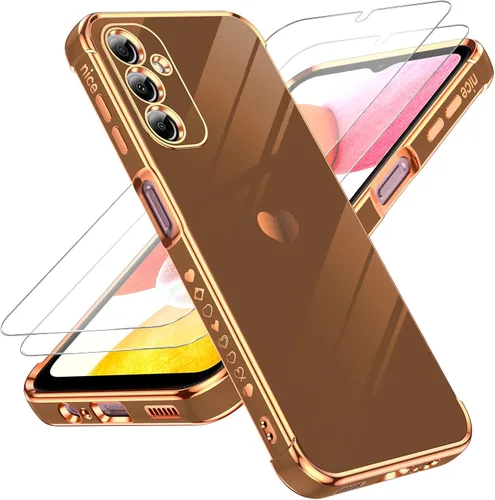 Vista 10 de LeYi Funda para Motorola-G 2025: Love Heart Plating Luxury, Negro
