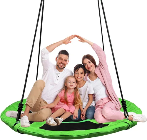 Vista 8 de Columpio de árbol de 40 pulgadas para niños, capacidad de peso de 900 libras, con correas ajustables para colgar, para interiores y exteriores