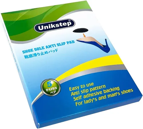 Vista 4 de Unikstep 5 pares de almohadillas de goma autoadhesivas antideslizantes, almohadillas de goma autoadhesivas antideslizantes, calcomanías y Negro