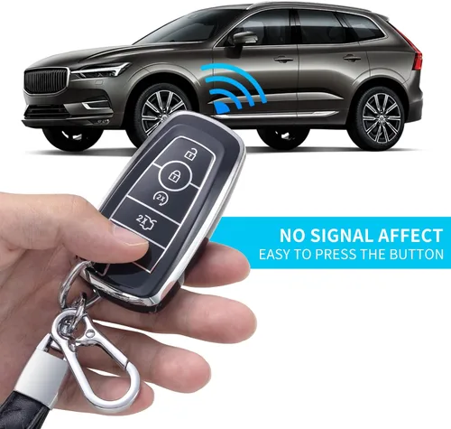 Vista 3 de Compatible con funda para llavero Ford con cordón de cuero, funda protectora para llave de automóvil Ford Explorer Fusion Escape F150 F250 F350 F450