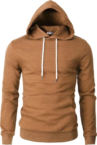 Vista 15 de H2H Sudadera con Capucha Tipo Pullover para Hombre, Ligera, de Manga Larga, con Bolsillo Canguro, Ajuste Ceñido, Básica, Casual, Suéter
