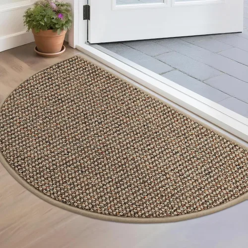 Vista 31 de BEQHAUSE Tapete Atrapa Suciedad para Puerta 17" x 30" Semicírculo Antideslizante Lavable Tapetes de Entrada Alfombras Absorbentes de Bienvenida