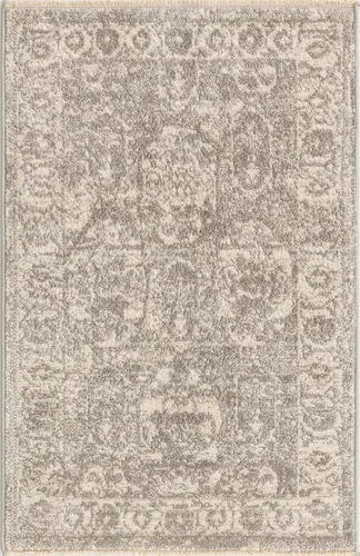 Vista 3 de Unique Loom Lola Collection - Alfombra de área, atrevida (2 pies 2 pulgadas x 3 pies 1 pulgada, rectangular, gris/marfil)