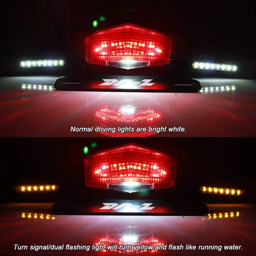 Vista 3 de Portamatrículas Eliminador de Guardabarros Trasero Organizador de Cola con Luces LED de Freno y Señales de Giro para Suzuki DRZ400S DRZ400SM DRZ400E
