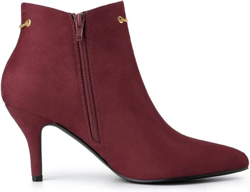Vista 6 de Allegra K Botines de tacón de aguja con cremallera lateral y punta puntiaguda para mujer