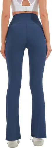 Vista 121 de HEGALY Pantalones de yoga acampanados para mujer, leggings cruzados, suaves, de cintura alta, pantalones casuales de entrenamiento con corte de bota